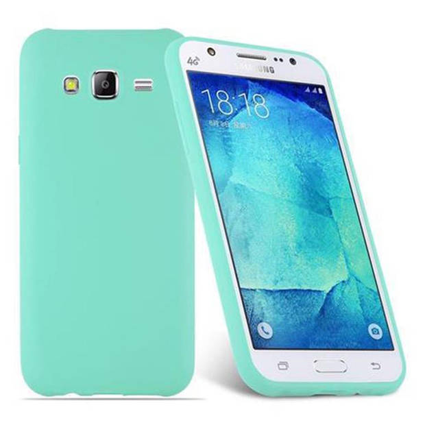 Cadorabo Hoesje geschikt voor Samsung Galaxy J5 2015 in CANDY BLAUW - Beschermhoes TPU silicone Case Cover