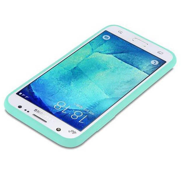 Cadorabo Hoesje geschikt voor Samsung Galaxy J5 2015 in CANDY BLAUW - Beschermhoes TPU silicone Case Cover