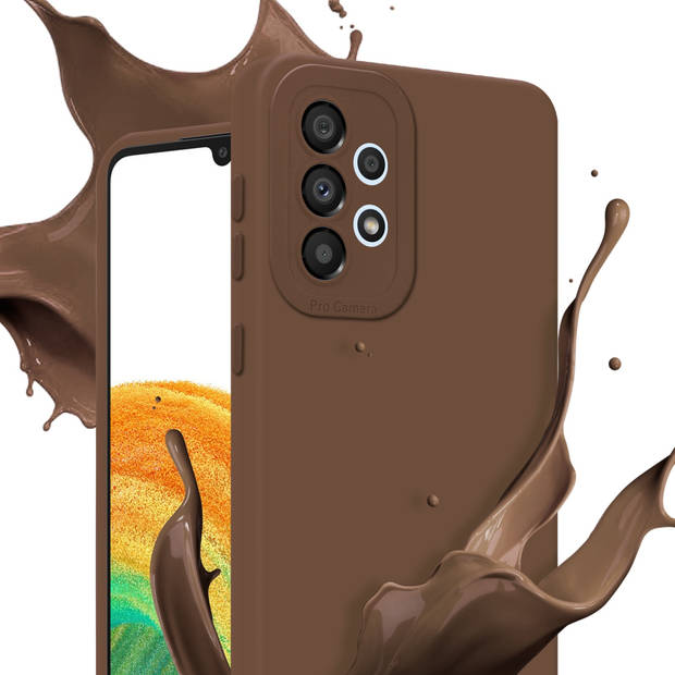 Cadorabo Hoesje geschikt voor Samsung Galaxy A72 4G / 5G in FLUID BRUIN - Beschermhoes TPU silicone Cover Case