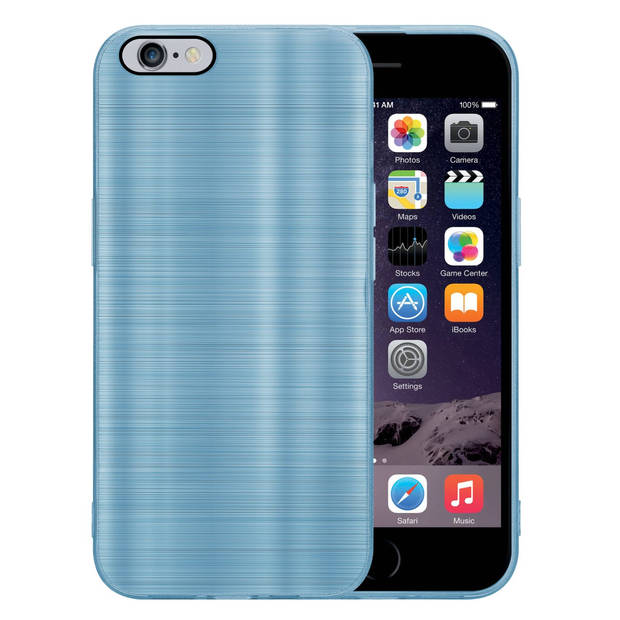 Cadorabo Hoesje geschikt voor Apple iPhone 6 PLUS / 6S PLUS in Brushed Turqoise - Beschermhoes Case Cover TPU silicone