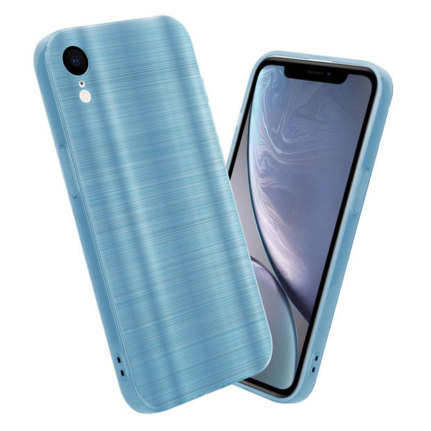 Cadorabo Hoesje geschikt voor Apple iPhone XR in Brushed Turqoise - Beschermhoes Case Cover TPU silicone