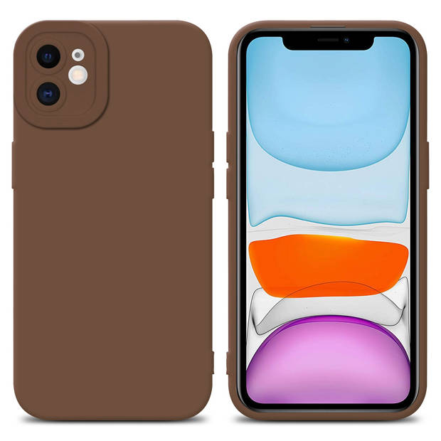 Cadorabo Hoesje geschikt voor Apple iPhone 12 in FLUID BRUIN - Beschermhoes TPU silicone Cover Case