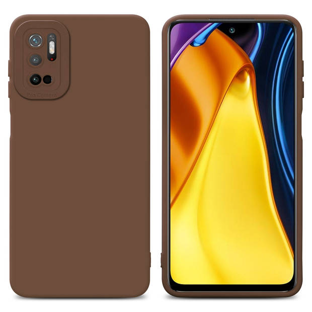 Cadorabo Hoesje geschikt voor Xiaomi RedMi NOTE 10 5G / POCO M3 PRO 5G in FLUID BRUIN - Beschermhoes TPU silicone Cover