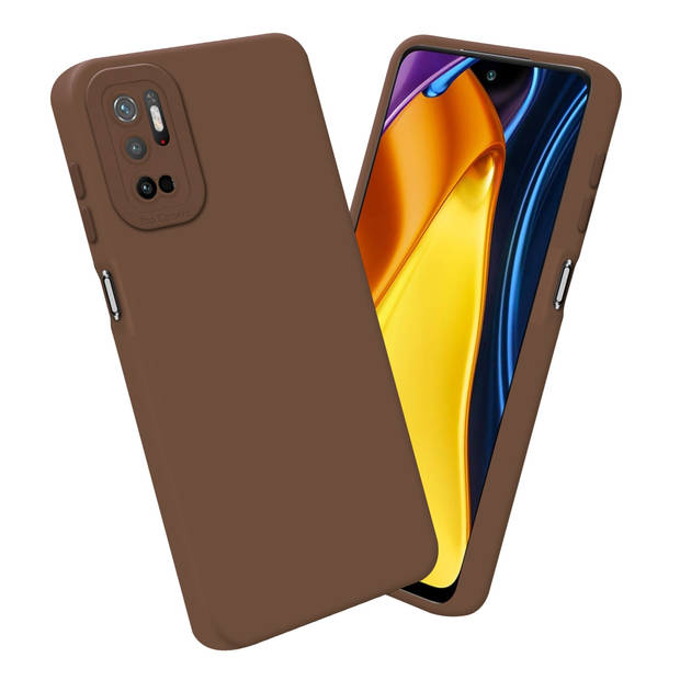 Cadorabo Hoesje geschikt voor Xiaomi RedMi NOTE 10 5G / POCO M3 PRO 5G in FLUID BRUIN - Beschermhoes TPU silicone Cover