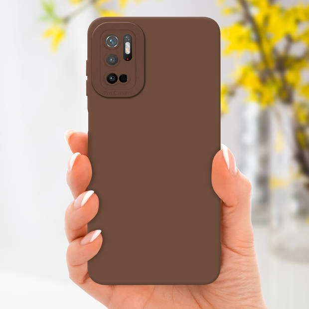 Cadorabo Hoesje geschikt voor Xiaomi RedMi NOTE 10 5G / POCO M3 PRO 5G in FLUID BRUIN - Beschermhoes TPU silicone Cover