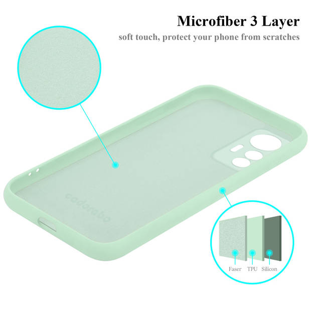 Cadorabo Hoesje geschikt voor Xiaomi 12 LITE Case in LIQUID LICHT GROEN - Beschermhoes TPU silicone Cover