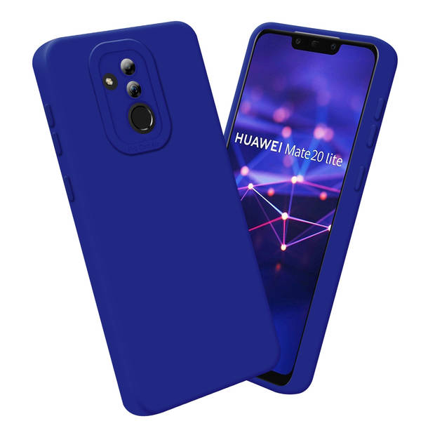 Cadorabo Hoesje geschikt voor Huawei MATE 20 LITE in FLUID BLAUW - Beschermhoes TPU silicone Cover Case