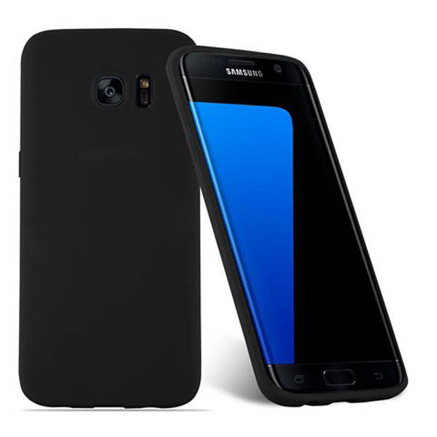 Cadorabo Hoesje geschikt voor Samsung Galaxy S7 EDGE in CANDY ZWART - Beschermhoes TPU silicone Case Cover