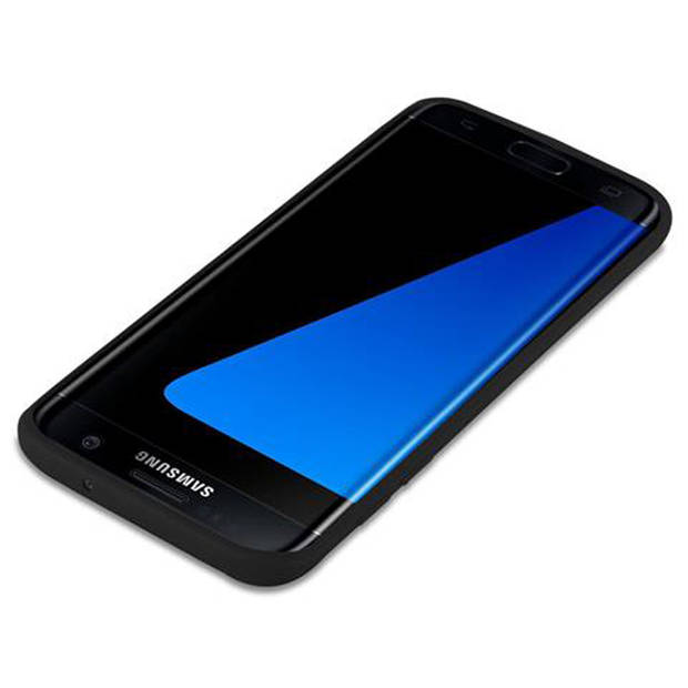 Cadorabo Hoesje geschikt voor Samsung Galaxy S7 EDGE in CANDY ZWART - Beschermhoes TPU silicone Case Cover