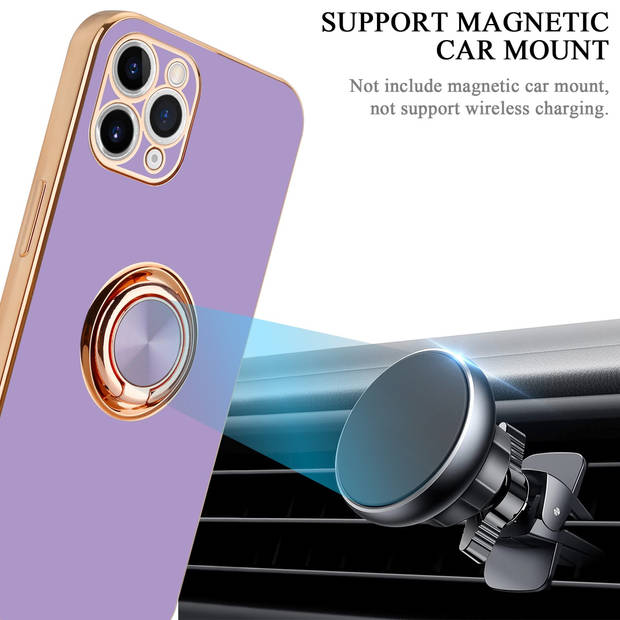 Cadorabo Hoesje geschikt voor Apple iPhone 11 PRO MAX in Glossy Licht Paars - Goud - Beschermhoes Camerabescherming
