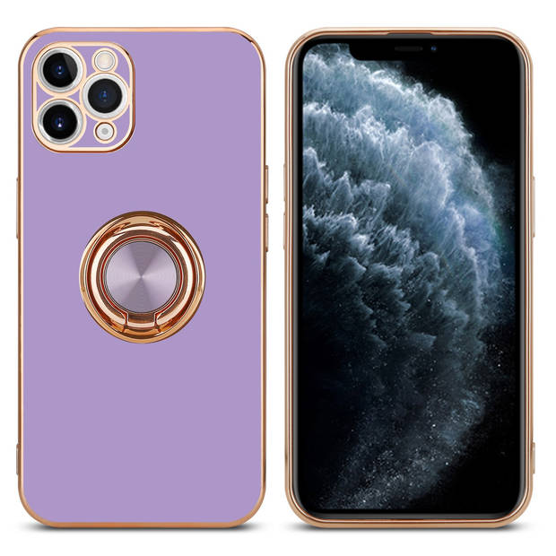 Cadorabo Hoesje geschikt voor Apple iPhone 11 PRO in Glossy Licht Paars - Goud - Beschermhoes Camerabescherming