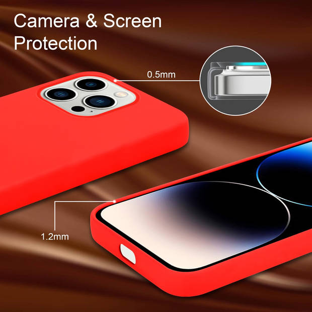 Cadorabo Hoesje geschikt voor Apple iPhone 14 PRO MAX Case in LIQUID ROOD - Beschermhoes TPU silicone Cover