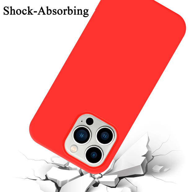 Cadorabo Hoesje geschikt voor Apple iPhone 14 PRO Case in LIQUID ROOD - Beschermhoes TPU silicone Cover