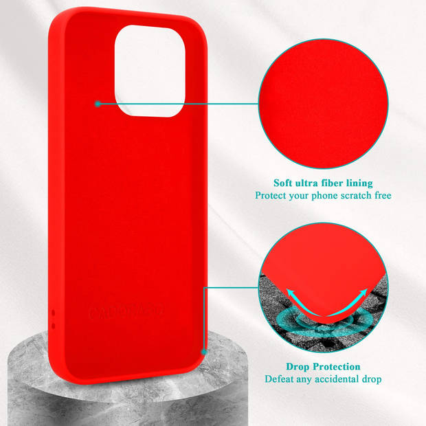 Cadorabo Hoesje geschikt voor Apple iPhone 14 PRO Case in LIQUID ROOD - Beschermhoes TPU silicone Cover