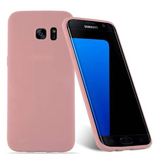 Cadorabo Hoesje geschikt voor Samsung Galaxy S7 EDGE in CANDY ROZE - Beschermhoes TPU silicone Case Cover