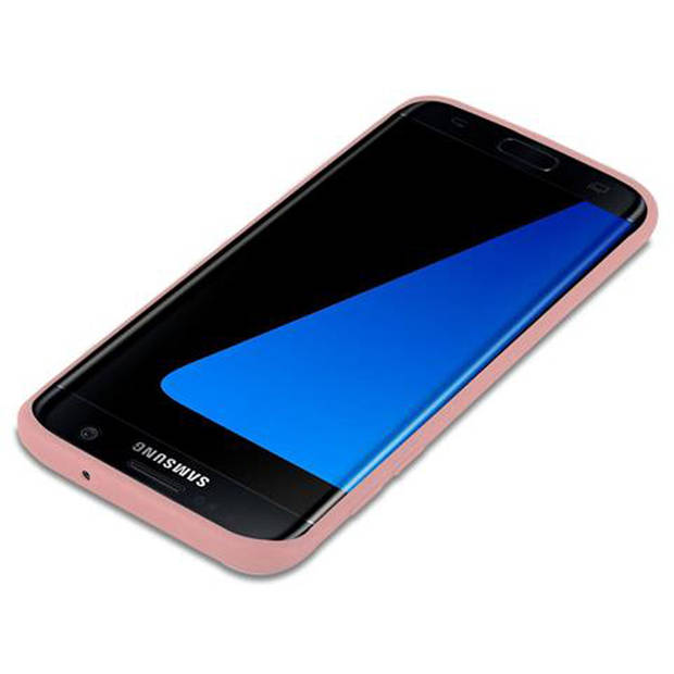 Cadorabo Hoesje geschikt voor Samsung Galaxy S7 EDGE in CANDY ROZE - Beschermhoes TPU silicone Case Cover