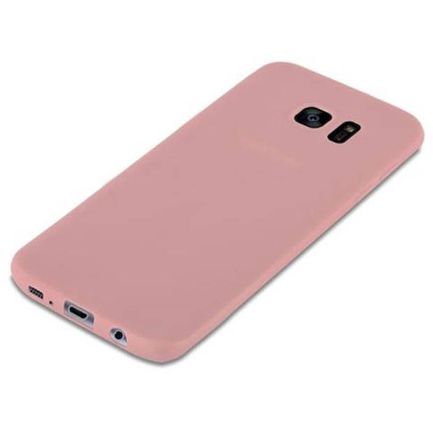 Cadorabo Hoesje geschikt voor Samsung Galaxy S7 EDGE in CANDY ROZE - Beschermhoes TPU silicone Case Cover