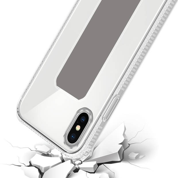 Cadorabo Hoesje geschikt voor Apple iPhone XS MAX Cover in GRIJS - Beschermhoes TPU silicone Case met houder