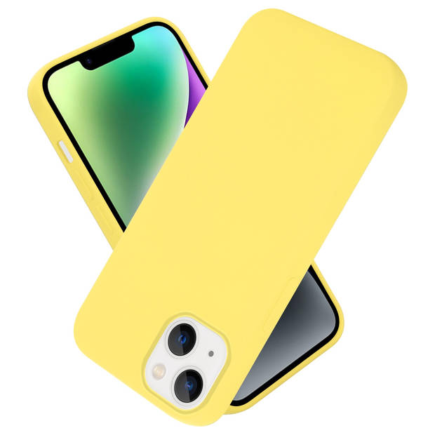 Cadorabo Hoesje geschikt voor Apple iPhone 14 Case in LIQUID GEEL - Beschermhoes TPU silicone Cover