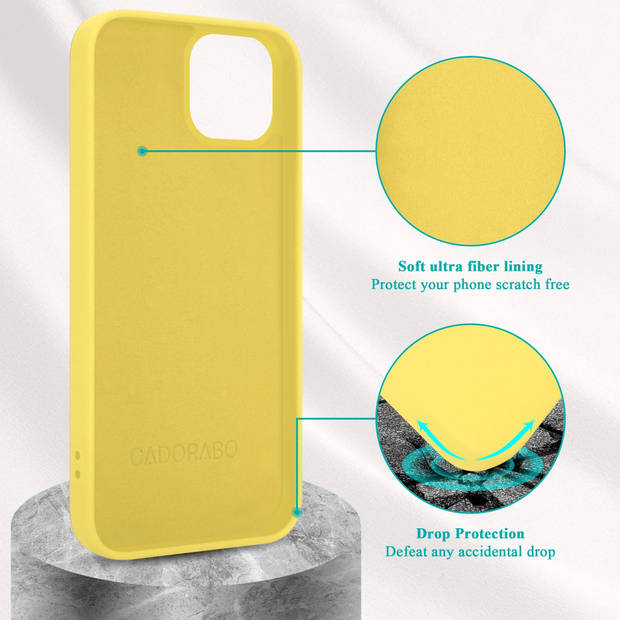 Cadorabo Hoesje geschikt voor Apple iPhone 14 PLUS Case in LIQUID GEEL - Beschermhoes TPU silicone Cover