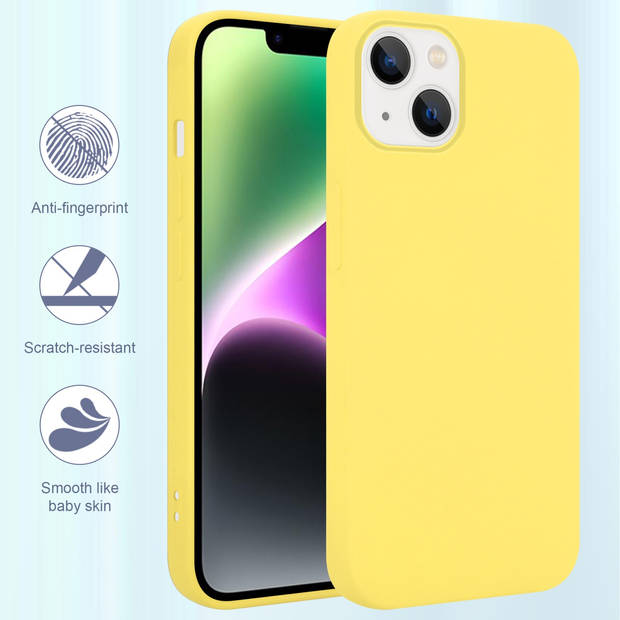 Cadorabo Hoesje geschikt voor Apple iPhone 14 PLUS Case in LIQUID GEEL - Beschermhoes TPU silicone Cover