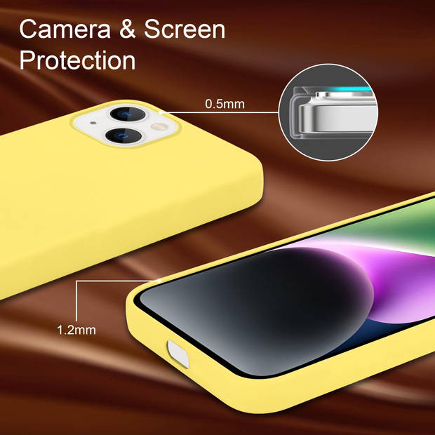 Cadorabo Hoesje geschikt voor Apple iPhone 14 Case in LIQUID GEEL - Beschermhoes TPU silicone Cover