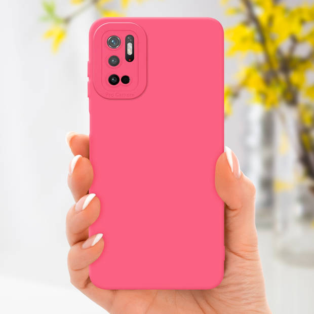 Cadorabo Hoesje geschikt voor Xiaomi RedMi NOTE 10 5G / POCO M3 PRO 5G in FLUID ROOD - Beschermhoes TPU silicone Cover