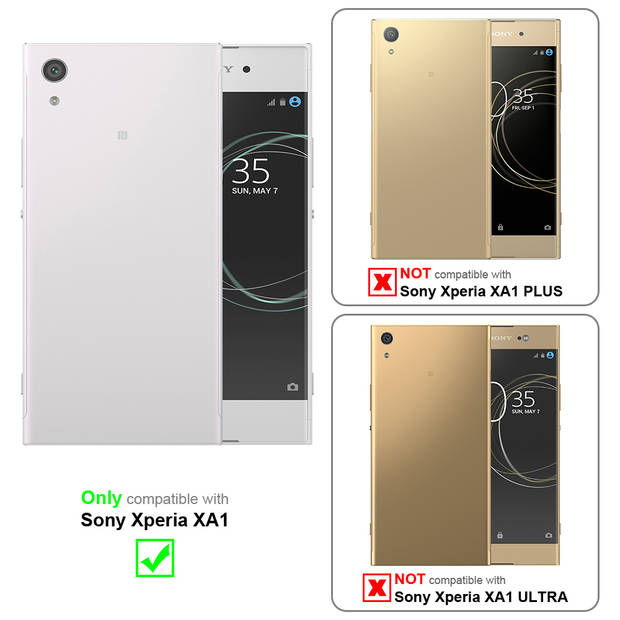 Cadorabo Hoesje geschikt voor Sony Xperia XA1 in KARMIJN ROOD - Beschermhoes Cover magnetische sluiting Case