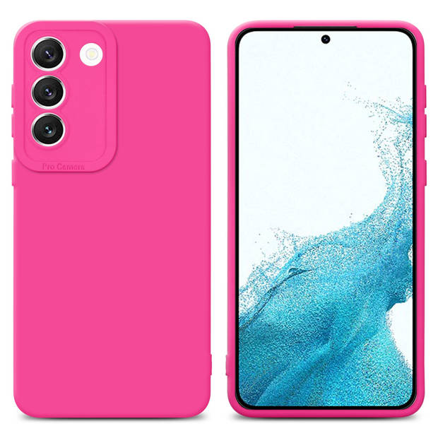 Cadorabo Hoesje geschikt voor Samsung Galaxy S22 in FLUID HOTPINK - Beschermhoes TPU silicone Cover Case