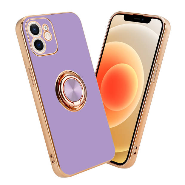 Cadorabo Hoesje geschikt voor Apple iPhone 11 in Glossy Licht Paars - Goud - Beschermhoes Camerabescherming magnetische