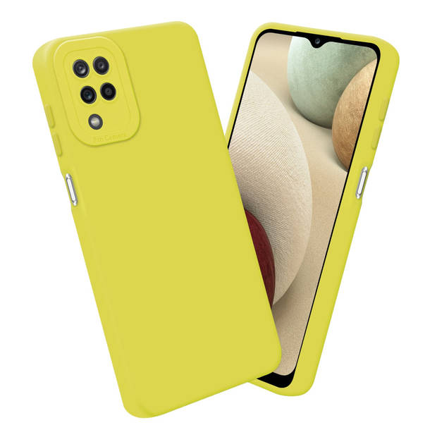 Cadorabo Hoesje geschikt voor Samsung Galaxy A12 / M12 in FLUID GEEL - Beschermhoes TPU silicone Cover Case