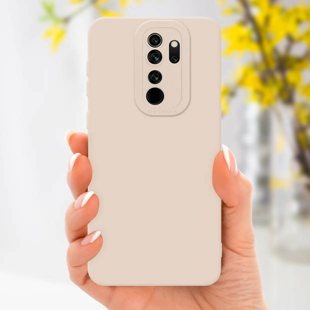 Cadorabo Hoesje geschikt voor Xiaomi RedMi NOTE 8 PRO in FLUID CREAM - Beschermhoes TPU silicone Cover Case