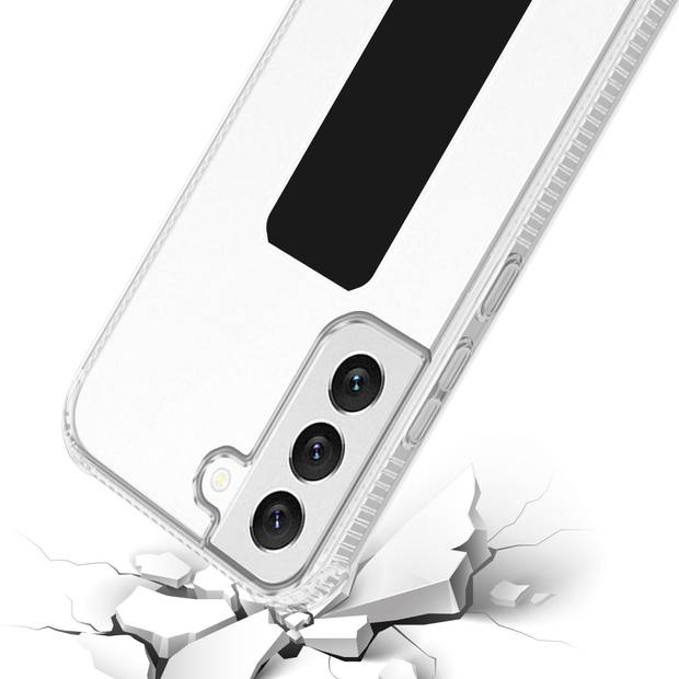 Cadorabo Hoesje geschikt voor Samsung Galaxy S22 Cover in ZWART - Beschermhoes TPU silicone Case met houder