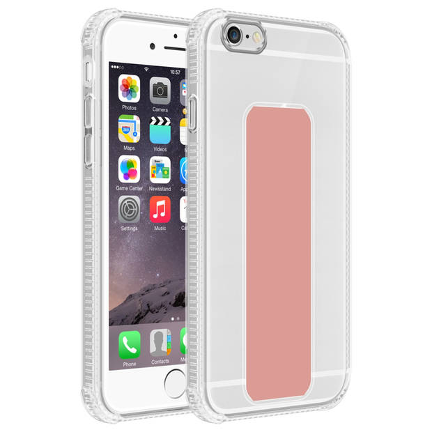 Cadorabo Hoesje geschikt voor Apple iPhone 6 / 6S Cover in ROZE - Beschermhoes TPU silicone Case met houder