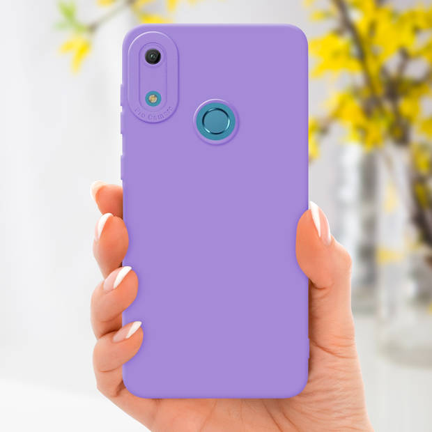 Cadorabo Hoesje geschikt voor Huawei Y6 2019 in FLUID LICHT PAARS - Beschermhoes TPU silicone Cover Case