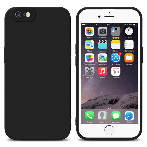 Cadorabo Hoesje geschikt voor Apple iPhone 6 PLUS / 6S PLUS in FLUID ZWART - Beschermhoes TPU silicone Cover Case