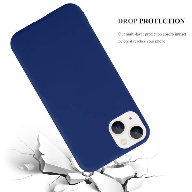 Cadorabo Hoesje geschikt voor Apple iPhone 14 in CANDY DONKER BLAUW - Beschermhoes TPU silicone Case Cover