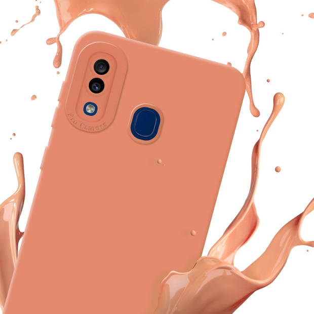 Cadorabo Hoesje geschikt voor Samsung Galaxy A20 / A30 / M10s in FLUID LICHT ORANJE - Beschermhoes TPU silicone Cover