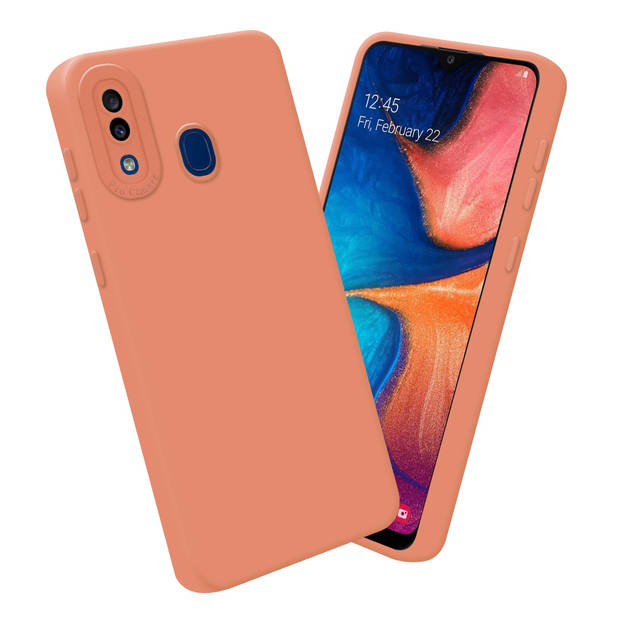 Cadorabo Hoesje geschikt voor Samsung Galaxy A20 / A30 / M10s in FLUID LICHT ORANJE - Beschermhoes TPU silicone Cover