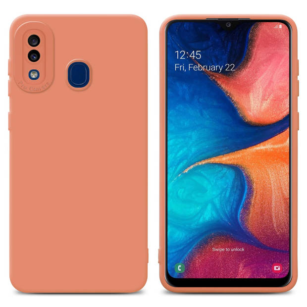 Cadorabo Hoesje geschikt voor Samsung Galaxy A20 / A30 / M10s in FLUID LICHT ORANJE - Beschermhoes TPU silicone Cover