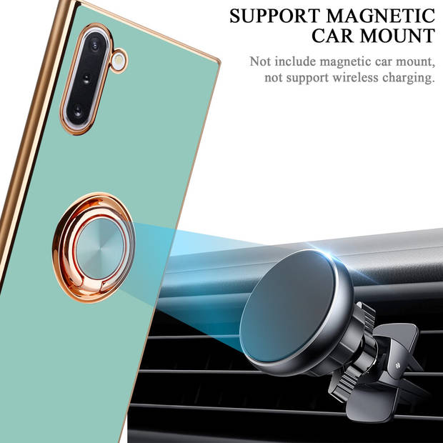 Cadorabo Hoesje geschikt voor Samsung Galaxy NOTE 10 in Glossy Turquoise - Goud - Beschermhoes Camerabescherming