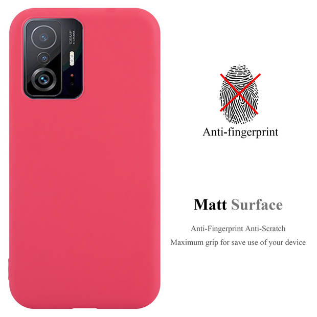 Cadorabo Hoesje geschikt voor Xiaomi 11T / 11T PRO in CANDY ROOD - Beschermhoes TPU silicone Case Cover