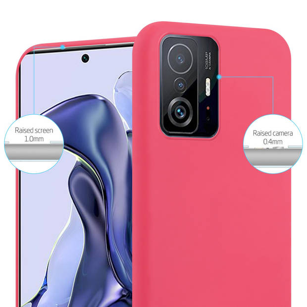 Cadorabo Hoesje geschikt voor Xiaomi 11T / 11T PRO in CANDY ROOD - Beschermhoes TPU silicone Case Cover