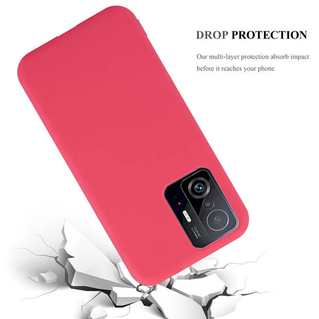 Cadorabo Hoesje geschikt voor Xiaomi 11T / 11T PRO in CANDY ROOD - Beschermhoes TPU silicone Case Cover