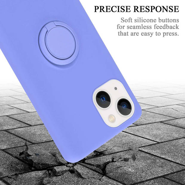 Cadorabo Hoesje geschikt voor Apple iPhone 14 in LIQUID LICHT PAARS - Beschermhoes van TPU silicone Case Cover met ring