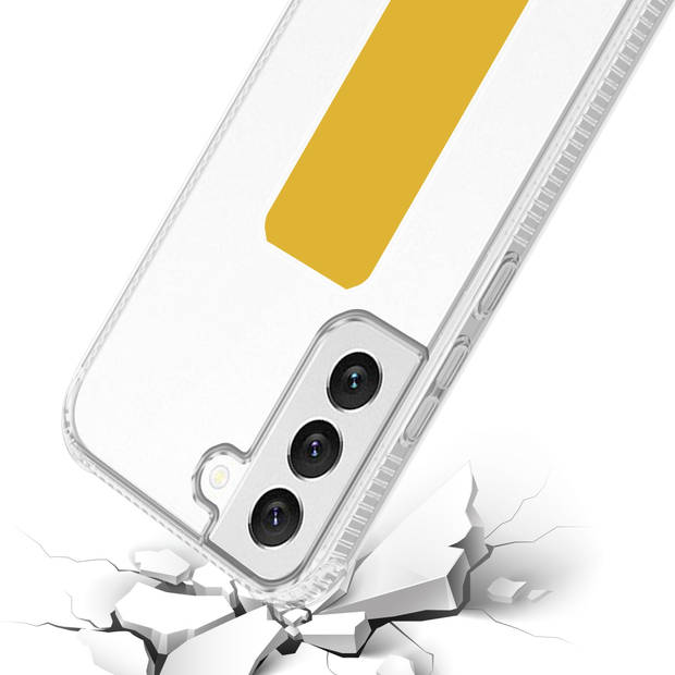 Cadorabo Hoesje geschikt voor Samsung Galaxy S22 PLUS Cover in GEEL - Beschermhoes TPU silicone Case met houder