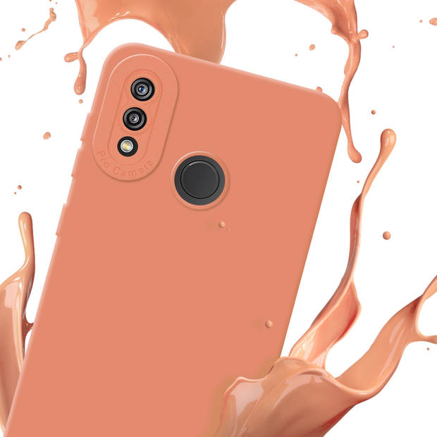 Cadorabo Hoesje geschikt voor Huawei P20 LITE 2018 / NOVA 3E in FLUID LICHT ORANJE - Beschermhoes TPU silicone Cover