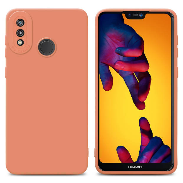 Cadorabo Hoesje geschikt voor Huawei P20 LITE 2018 / NOVA 3E in FLUID LICHT ORANJE - Beschermhoes TPU silicone Cover