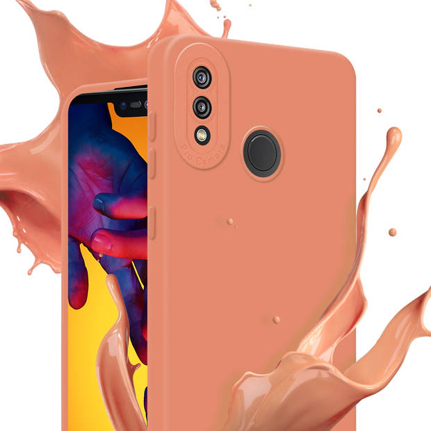 Cadorabo Hoesje geschikt voor Huawei P20 LITE 2018 / NOVA 3E in FLUID LICHT ORANJE - Beschermhoes TPU silicone Cover