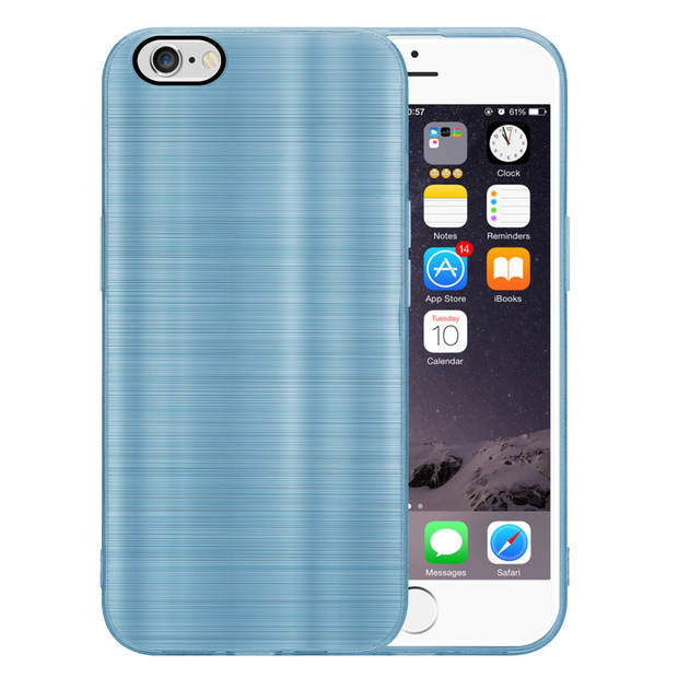 Cadorabo Hoesje geschikt voor Apple iPhone 6 / 6S in Brushed Turqoise - Beschermhoes Case Cover TPU silicone